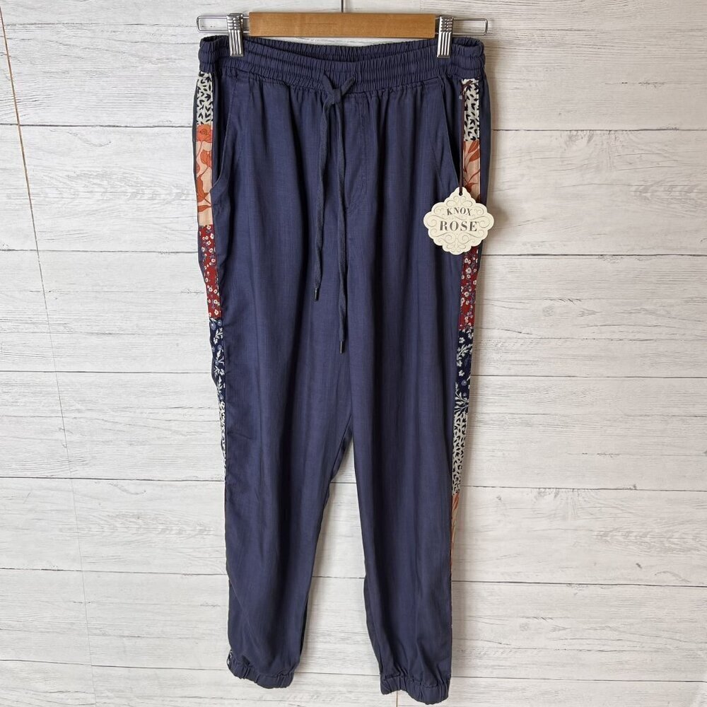 Knox Rose Pants Womens Size Small Periwinkle Elastic Waist Cargo Colorful Jogger - Picture 4 of 16